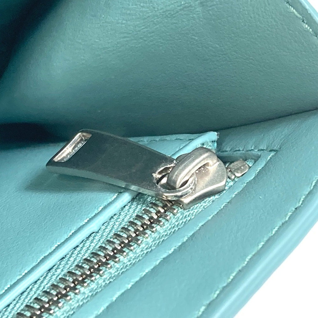 Bottega Veneta Blue Leather Long Wallet (Bi-Fold) (Pre-Owned)