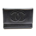 Chanel Black Grained Calfskin Wallet (Tri-Fold) (Pre-Owned)