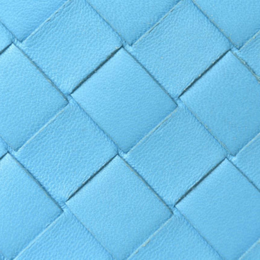 Bottega Veneta Intrecciato Light Blue Leather Long Wallet (Bi-Fold) (Pre-Owned)