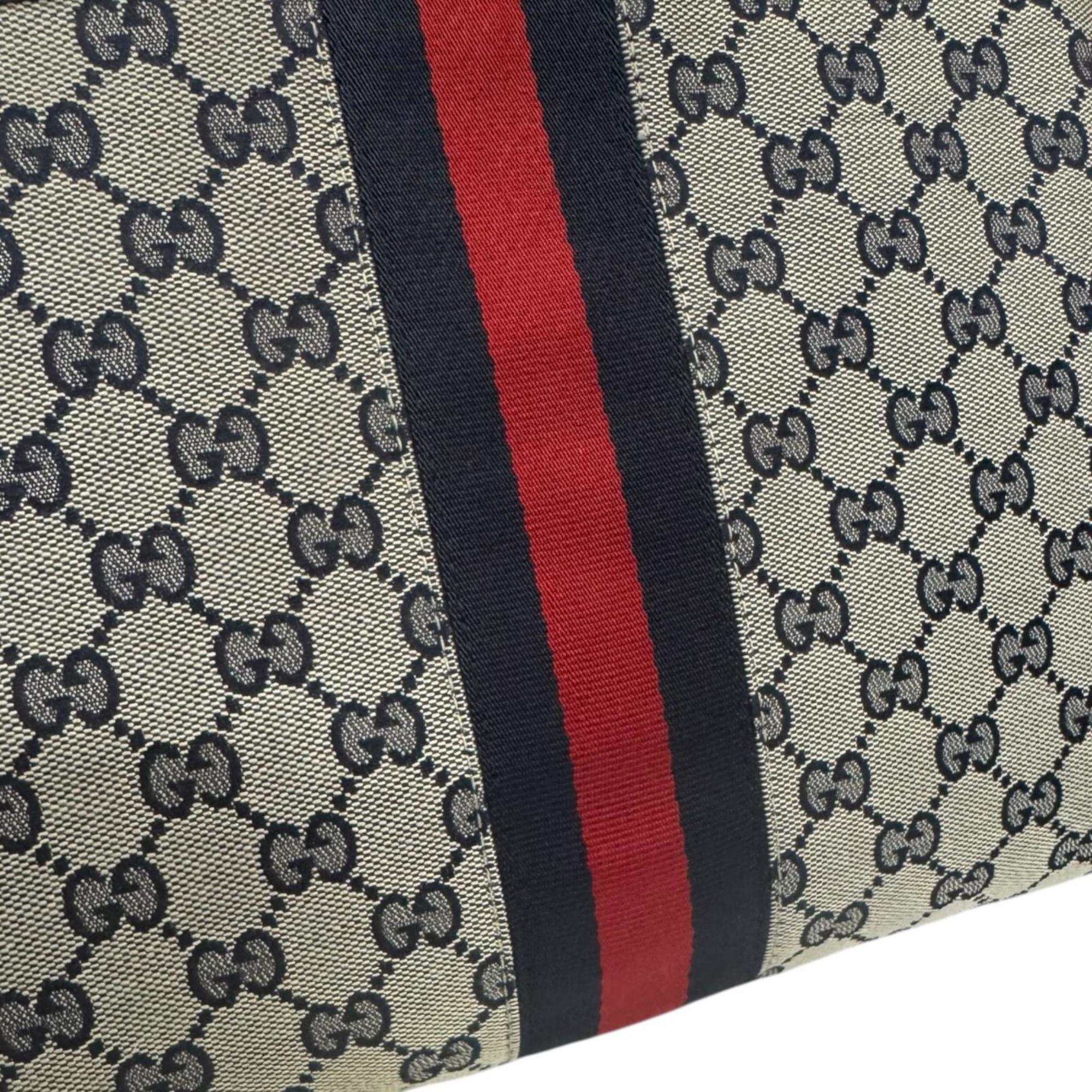 Gucci Gg Canvas Beige Navy Gg Canvas Shoulder Bag (Pre-Owned)