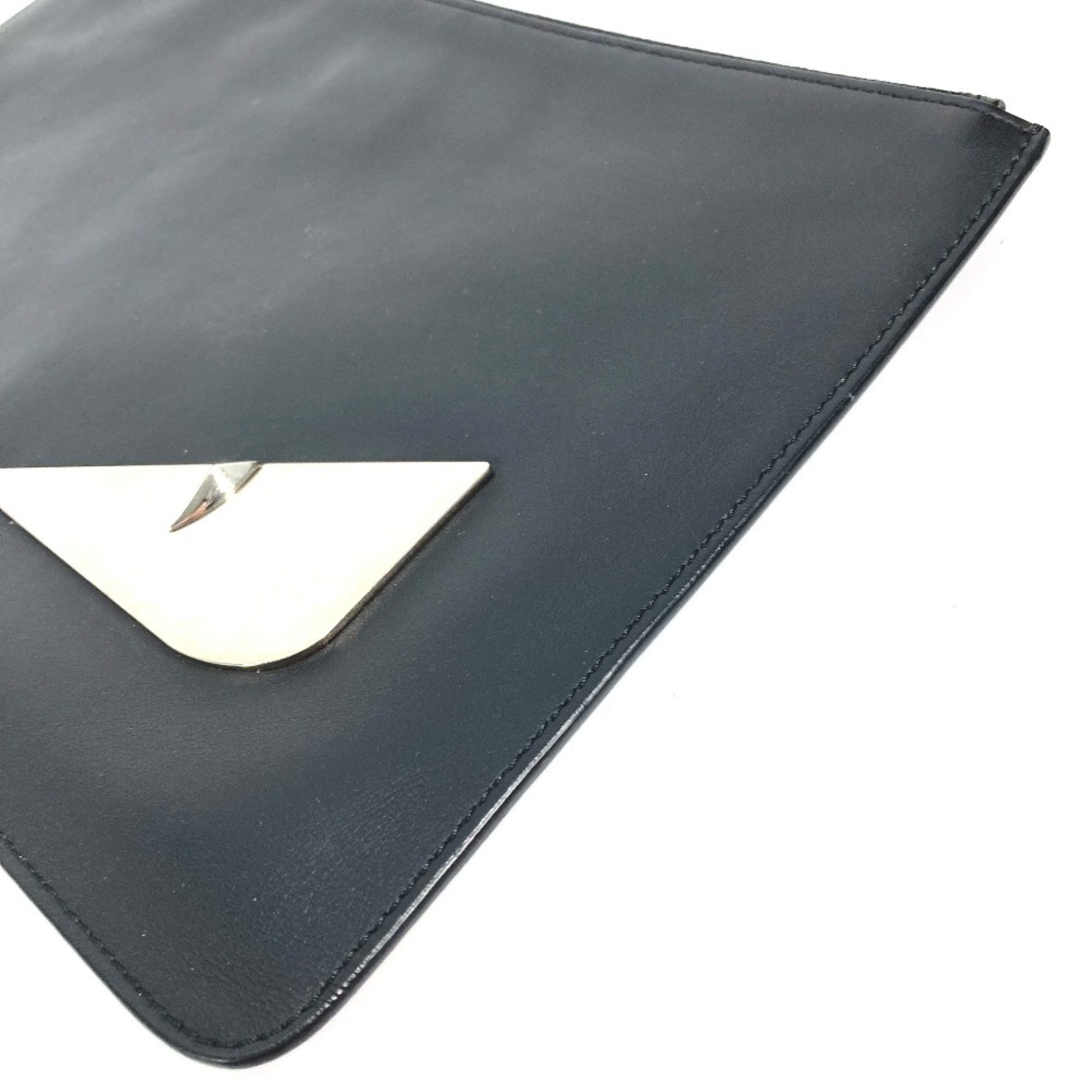 Fendi Black Leather Clutch Bag (Pre-Owned)