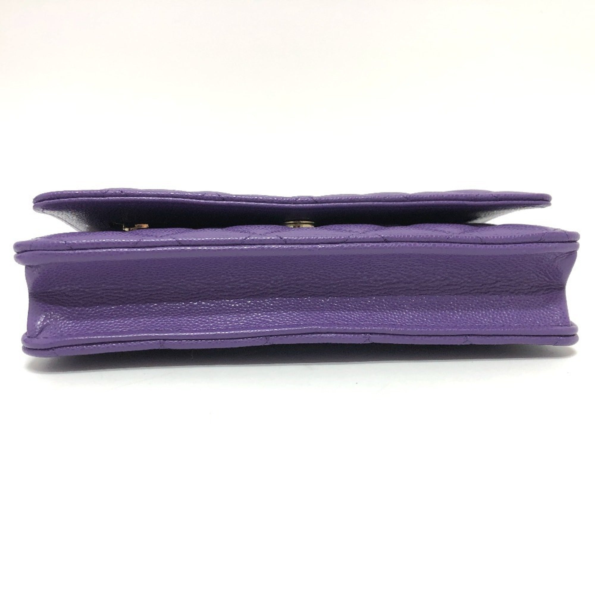 Chanel Matelasse Purple Caviar Leather Shoulder Bag (Pre-Owned)