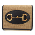 Gucci Beige Navy Canvas Leather Wallet (Tri-Fold) (Pre-Owned)