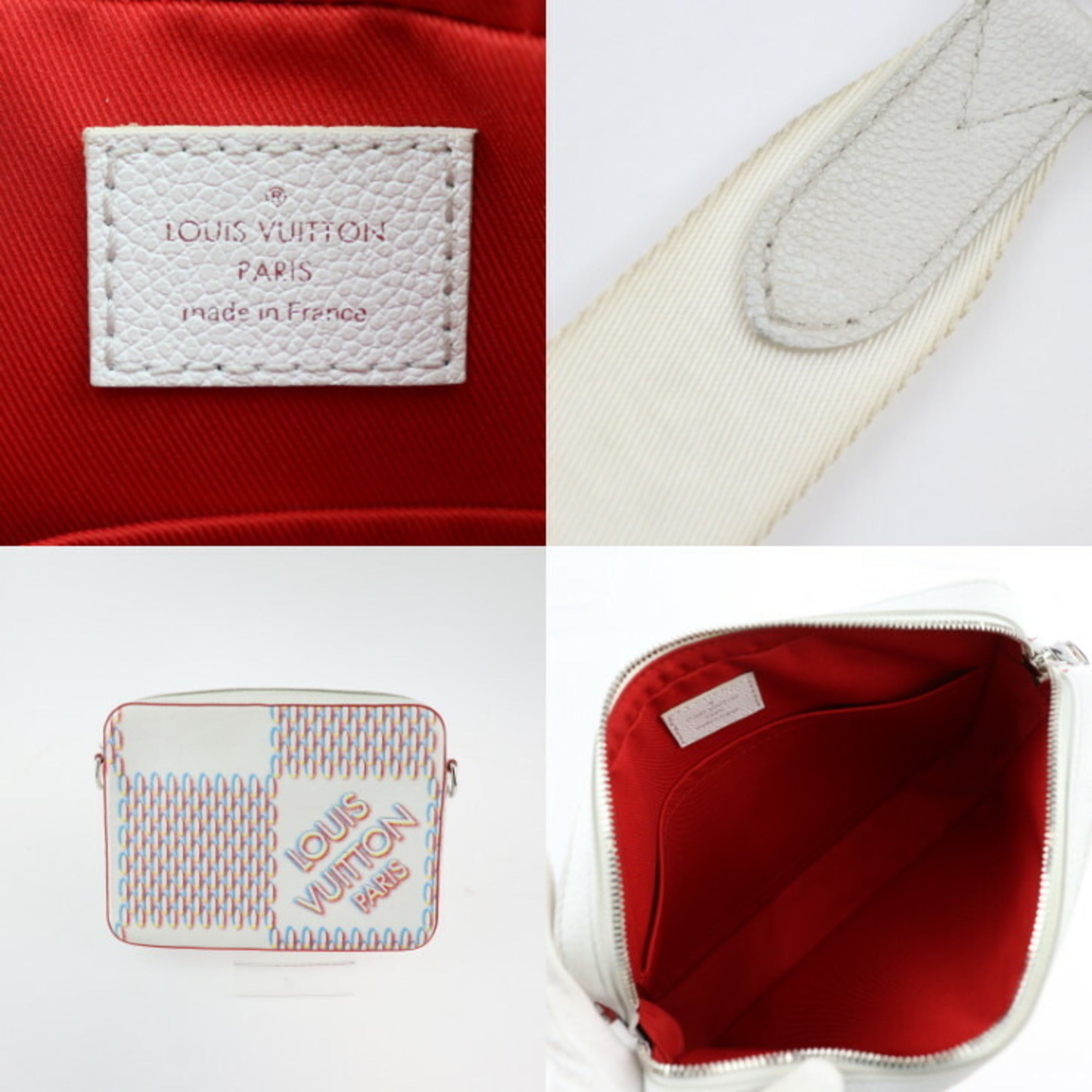 Louis Vuitton Blanc Multi-Color White Leather Pouch Shoulder Bag (Pre-Owned)