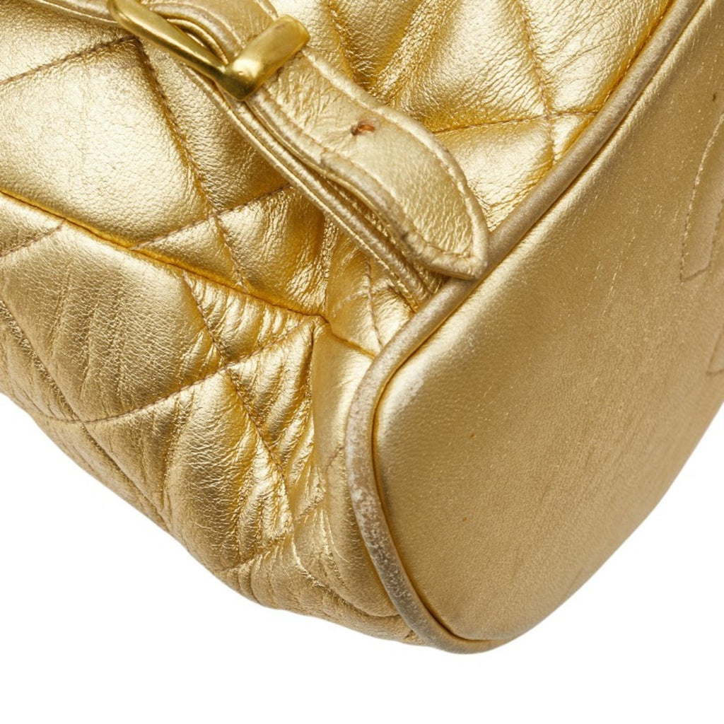 Chanel Gold Leather Backpack (Pre-Owned)