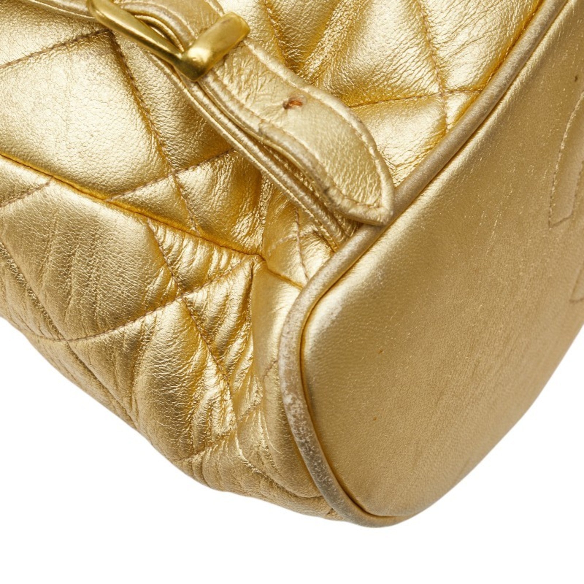 Chanel Gold Leather Backpack (Pre-Owned)