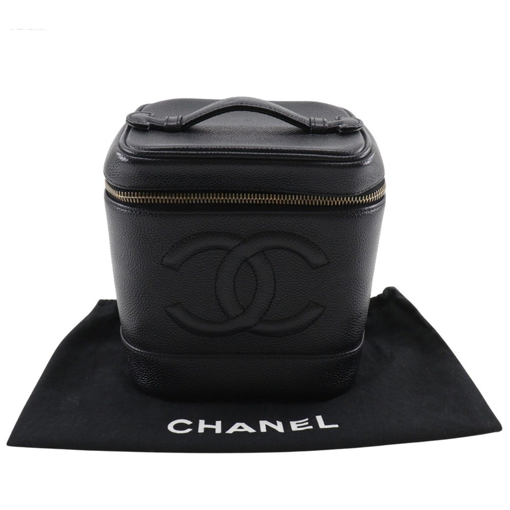 Chanel Black Caviar Leather Handbag Pouch (Pre-Owned)