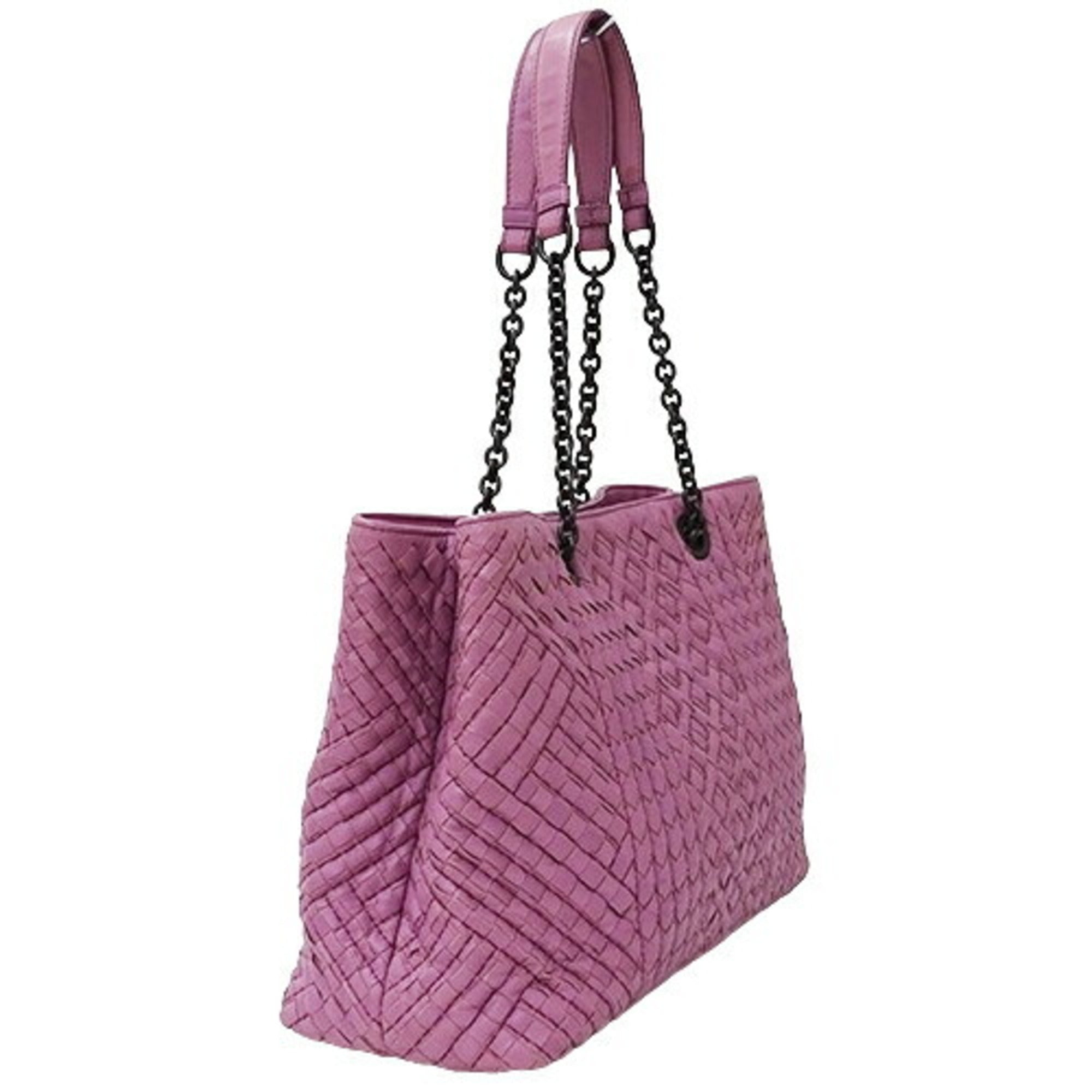 Bottega Veneta Pink Purple Leather Tote Bag (Pre-Owned)
