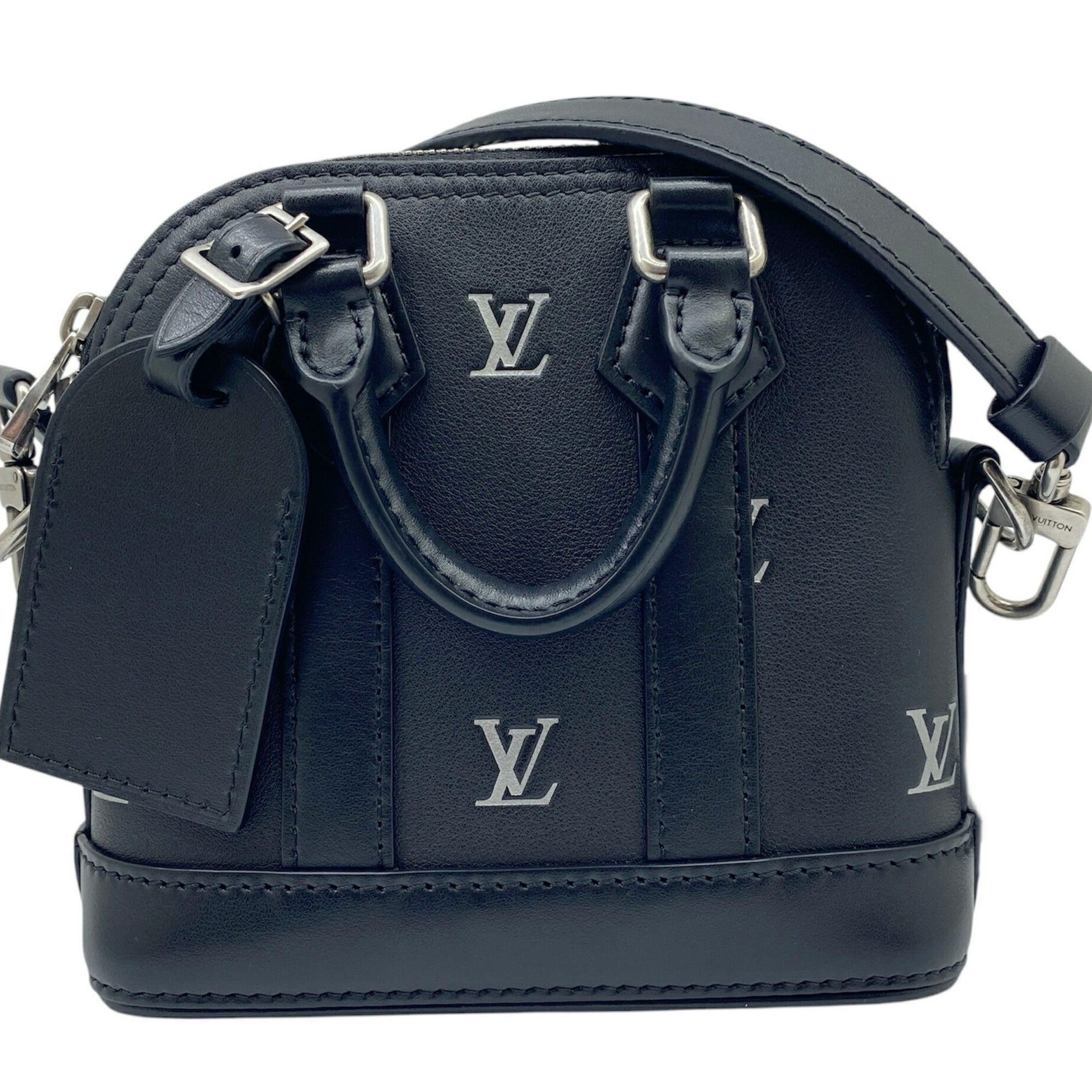 Louis Vuitton Black Leather Handbag Shoulder Bag (Pre-Owned)