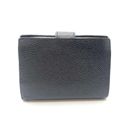 Chanel Black Grained Calfskin Wallet (Bi-Fold) (Pre-Owned)