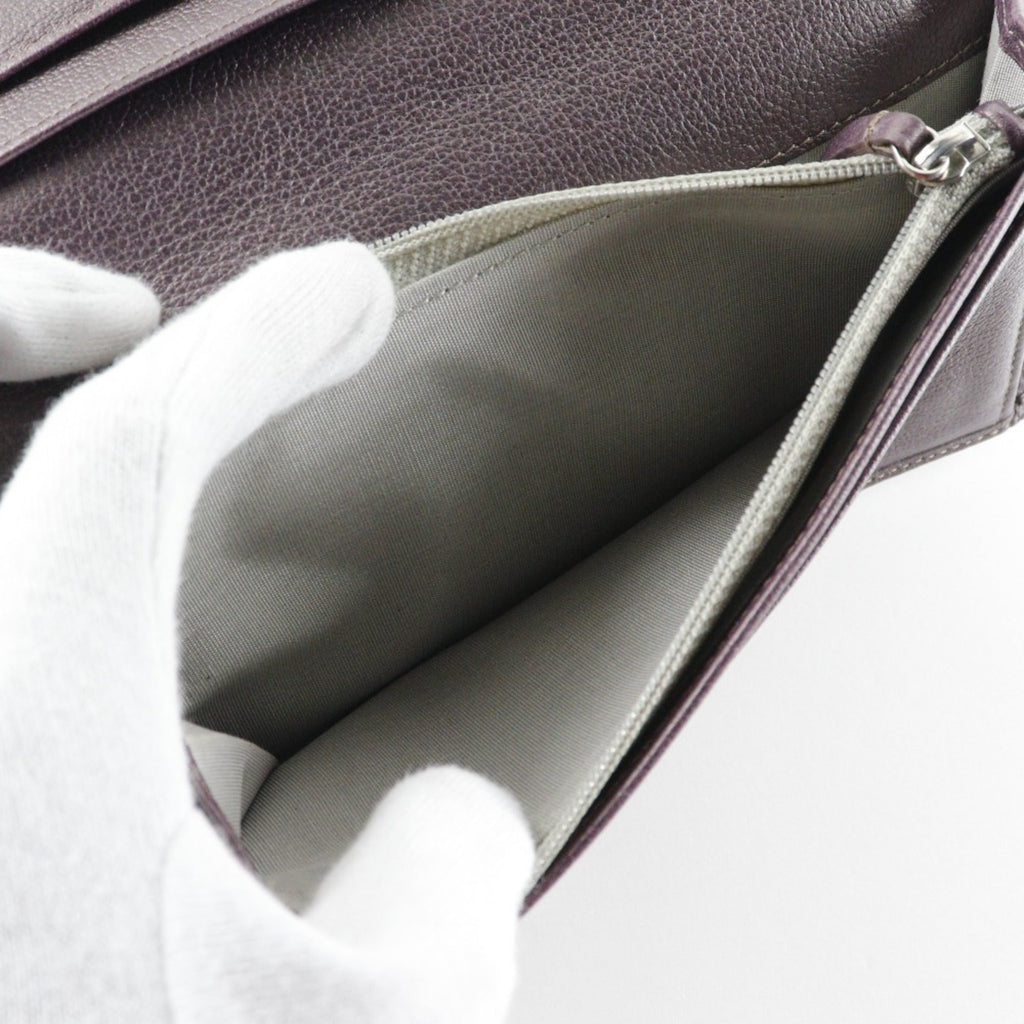 Chanel Metallic Purple Leather Long Wallet (Bi-Fold) (Pre-Owned)