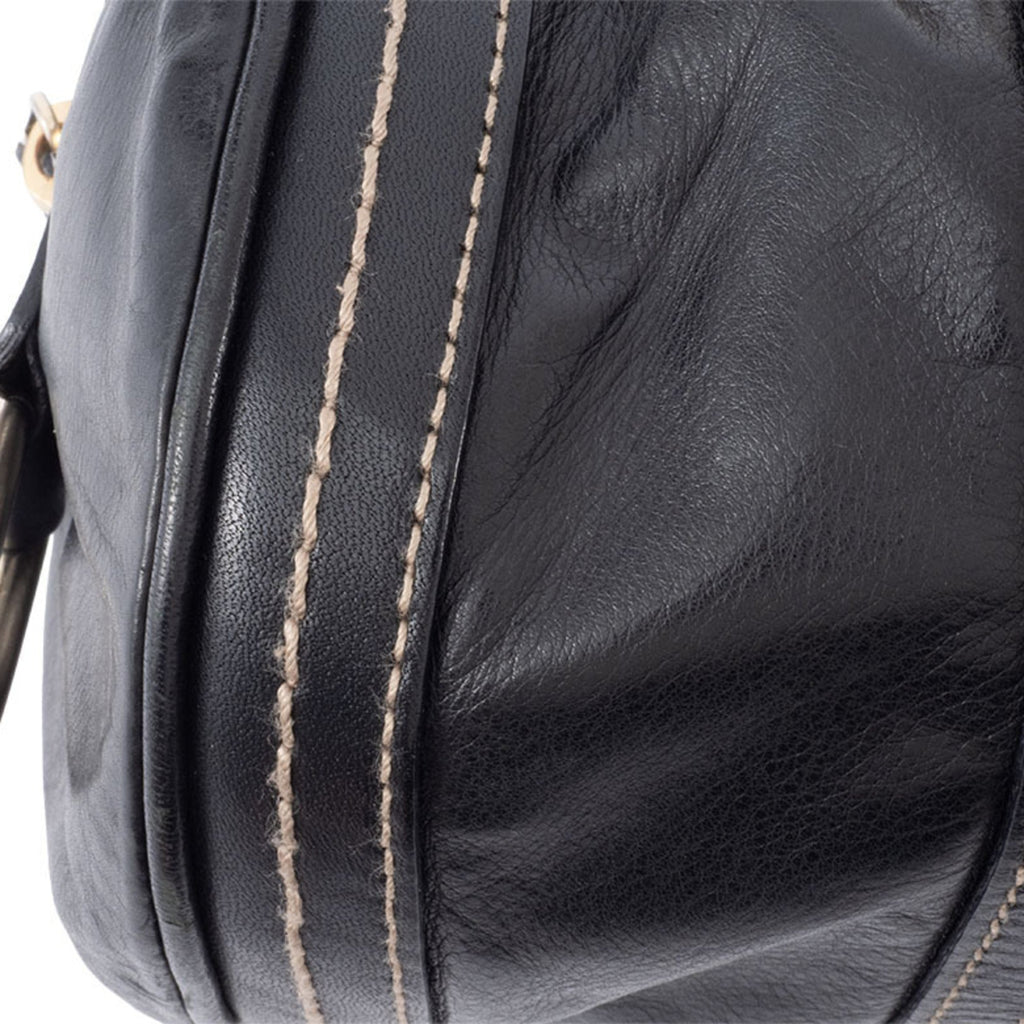 Gucci Hysteria Black Leather Boston Bag (Pre-Owned)
