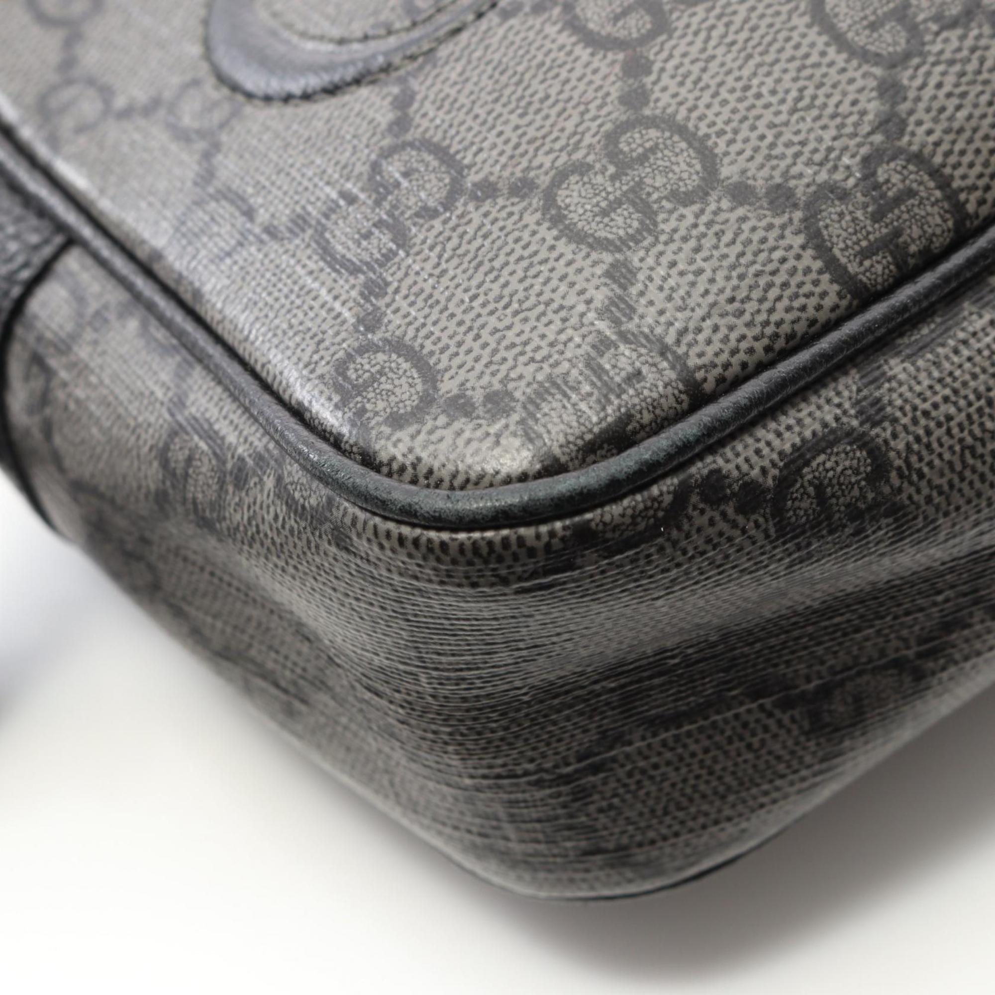 Gucci Black Gray Gg Supreme Shoulder Bag (Pre-Owned)