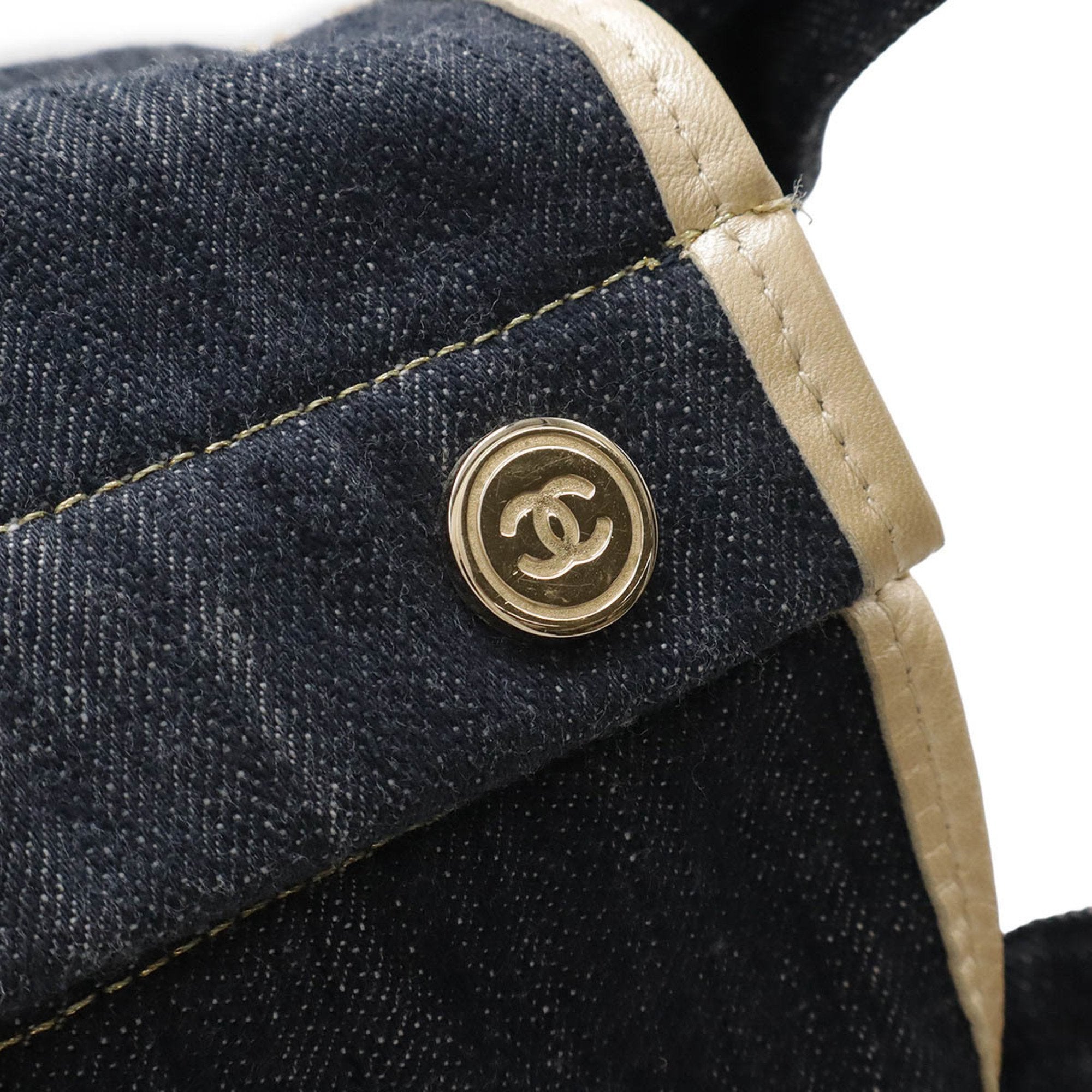 Chanel Denim Blue Denim Handbag Tote Bag (Pre-Owned)