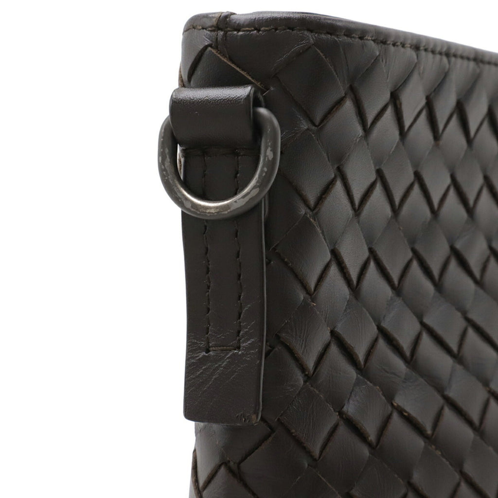 Bottega Veneta Brown Dark Brown Intrecciato Shoulder Bag (Pre-Owned)