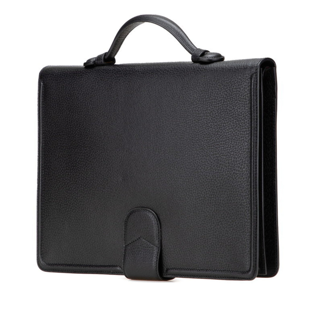 Gucci Black Leather Briefcase Clutch Bag (Pre-Owned)