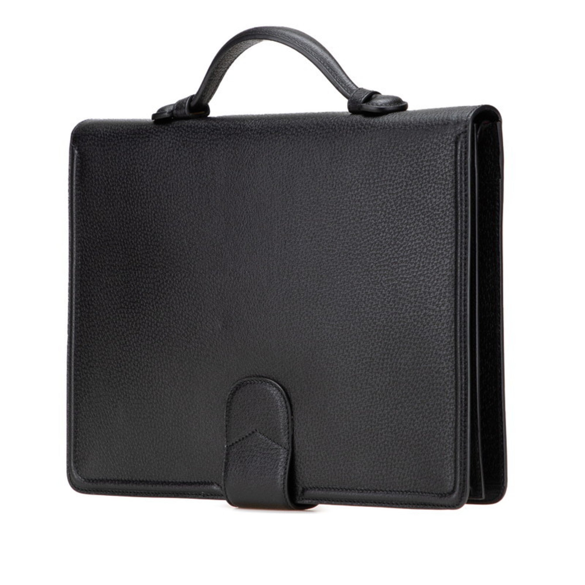 Gucci Black Leather Briefcase Clutch Bag (Pre-Owned)