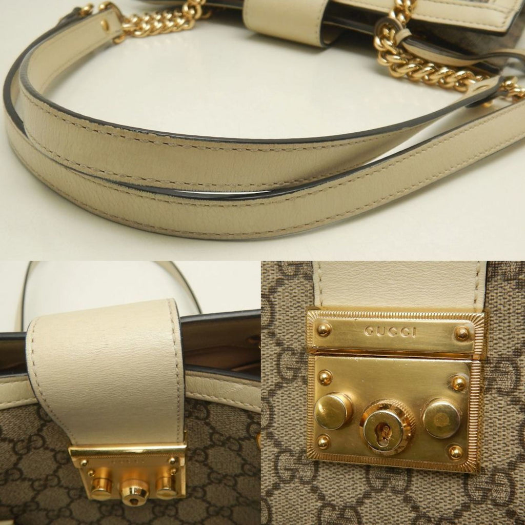 Gucci Padlock Beige Ivory Gg Supreme Tote Bag (Pre-Owned)