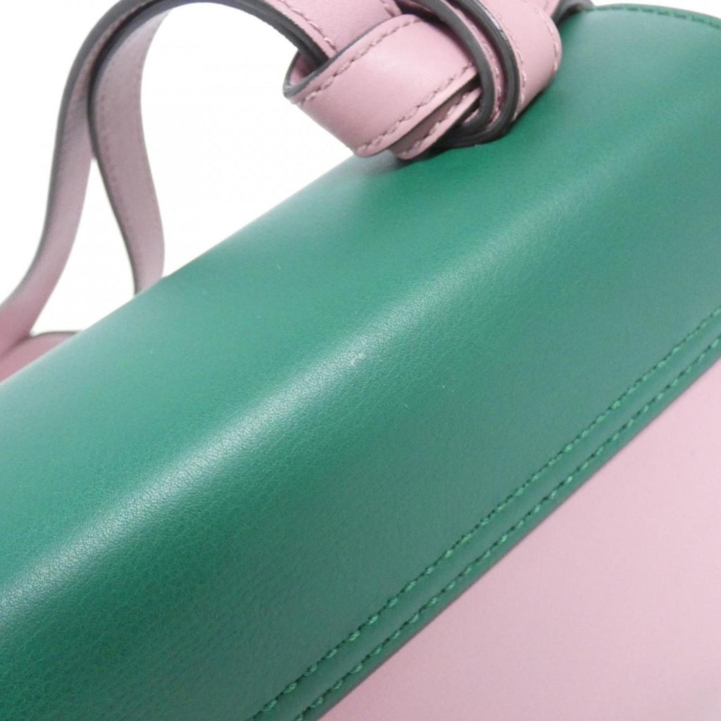 Gucci Green Pink Leather Shoulder Bag (Pre-Owned)