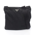 Prada Black Nylon Leather Handbag Shoulder Bag (Pre-Owned)
