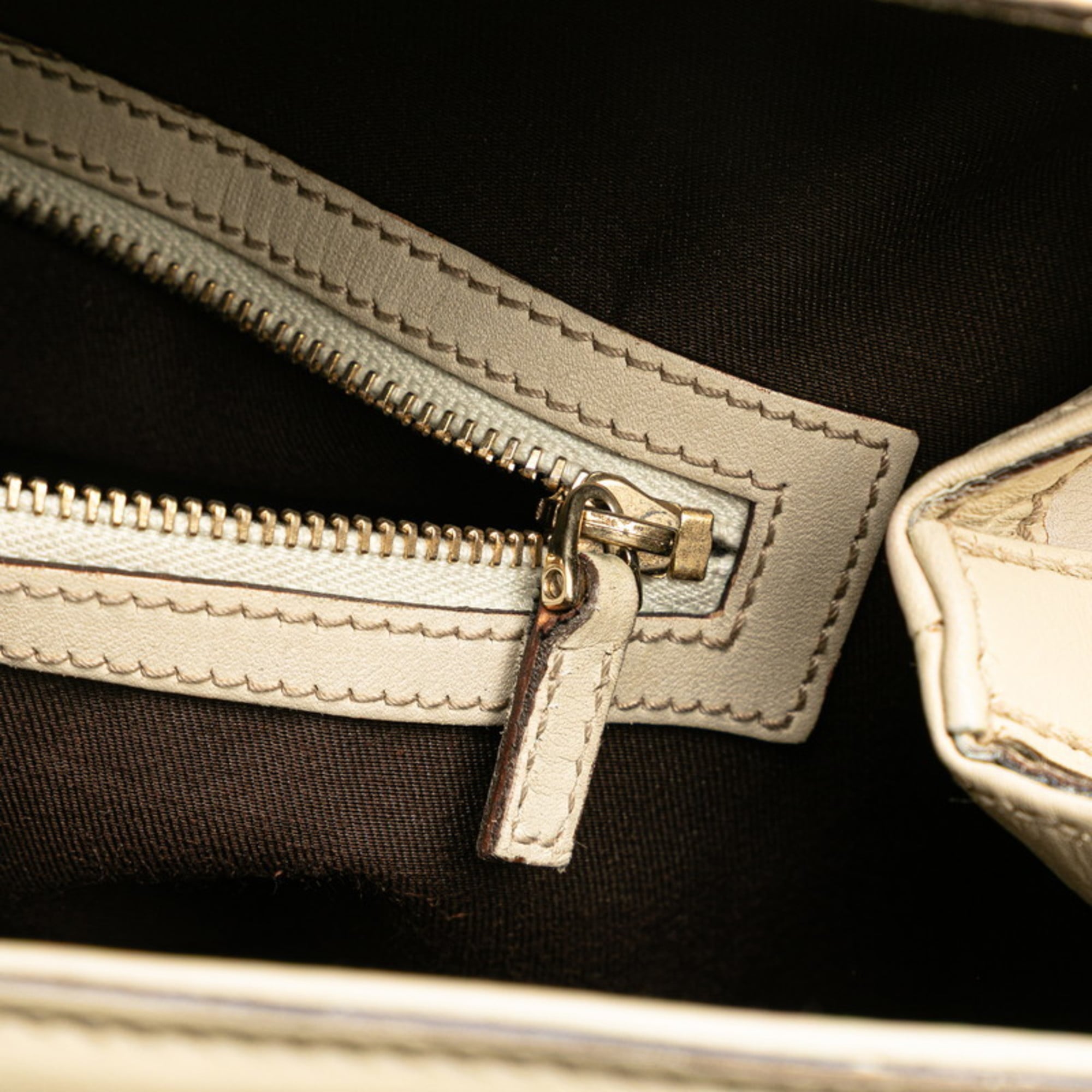 Gucci Guccissima Beige Leather Handbag (Pre-Owned)