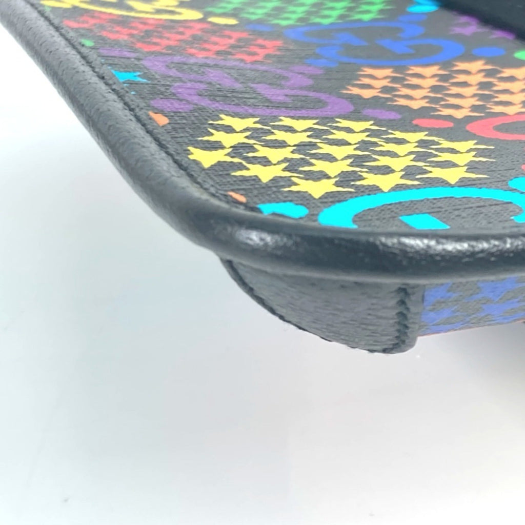 Gucci Black Multi-Color Leather Pvc Shoulder Bag Sling Bag (Pre-Owned)