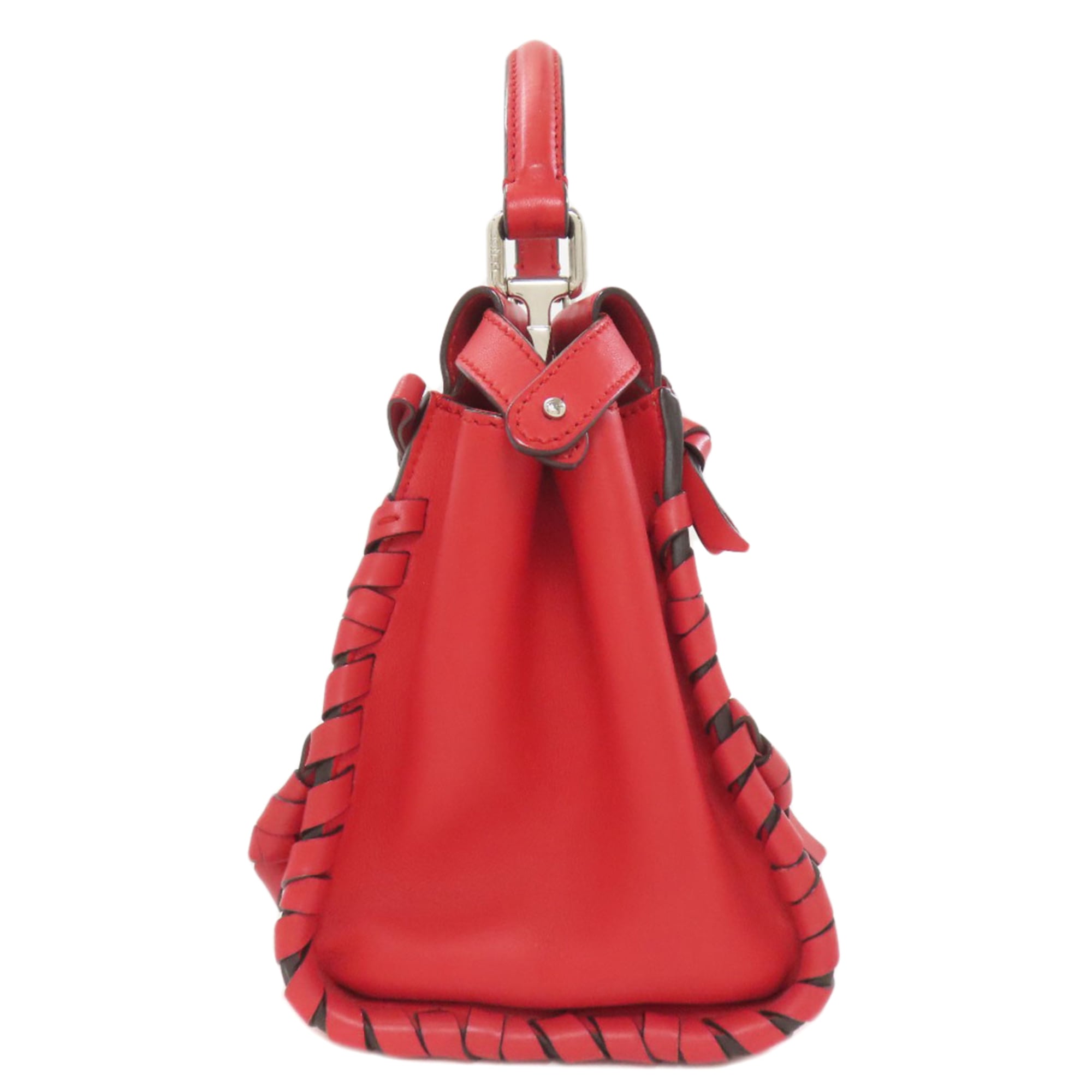 Fendi Red Color Leather Handbag (Pre-Owned)