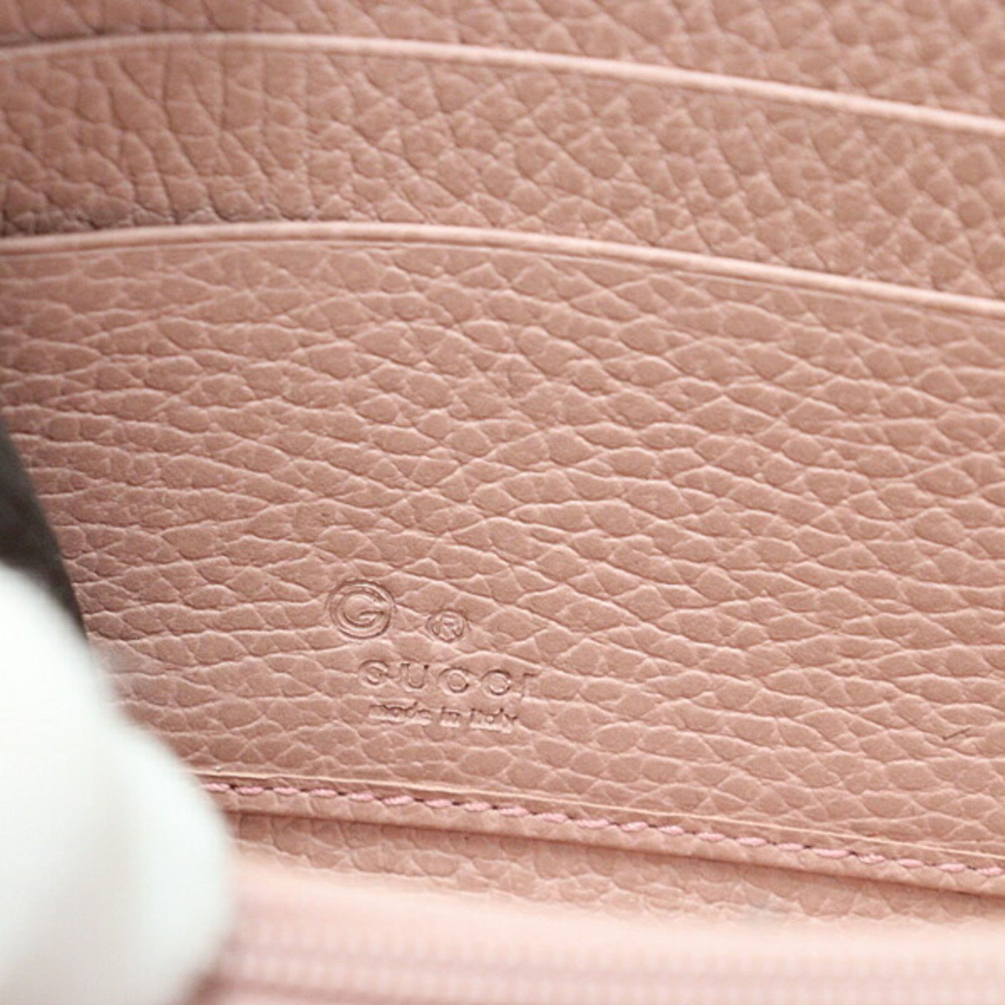 Gucci Pink Leather Long Wallet (Bi-Fold) (Pre-Owned)