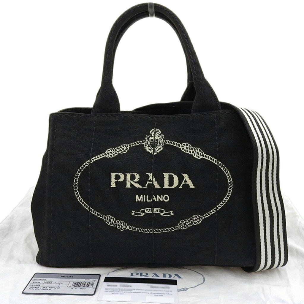 Prada Black Canvas Handbag (Pre-Owned)