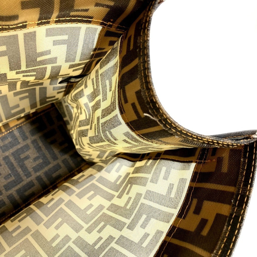 Fendi Zucca Brown Pvc Handbag Pouch Shoulder Bag Tote Bag (Pre-Owned)