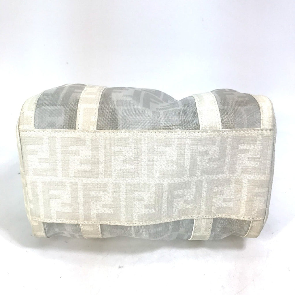 Fendi White Leather Boston Bag (Pre-Owned)