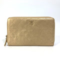 Chanel Gold Leather Long Wallet (Bi-Fold) (Pre-Owned)