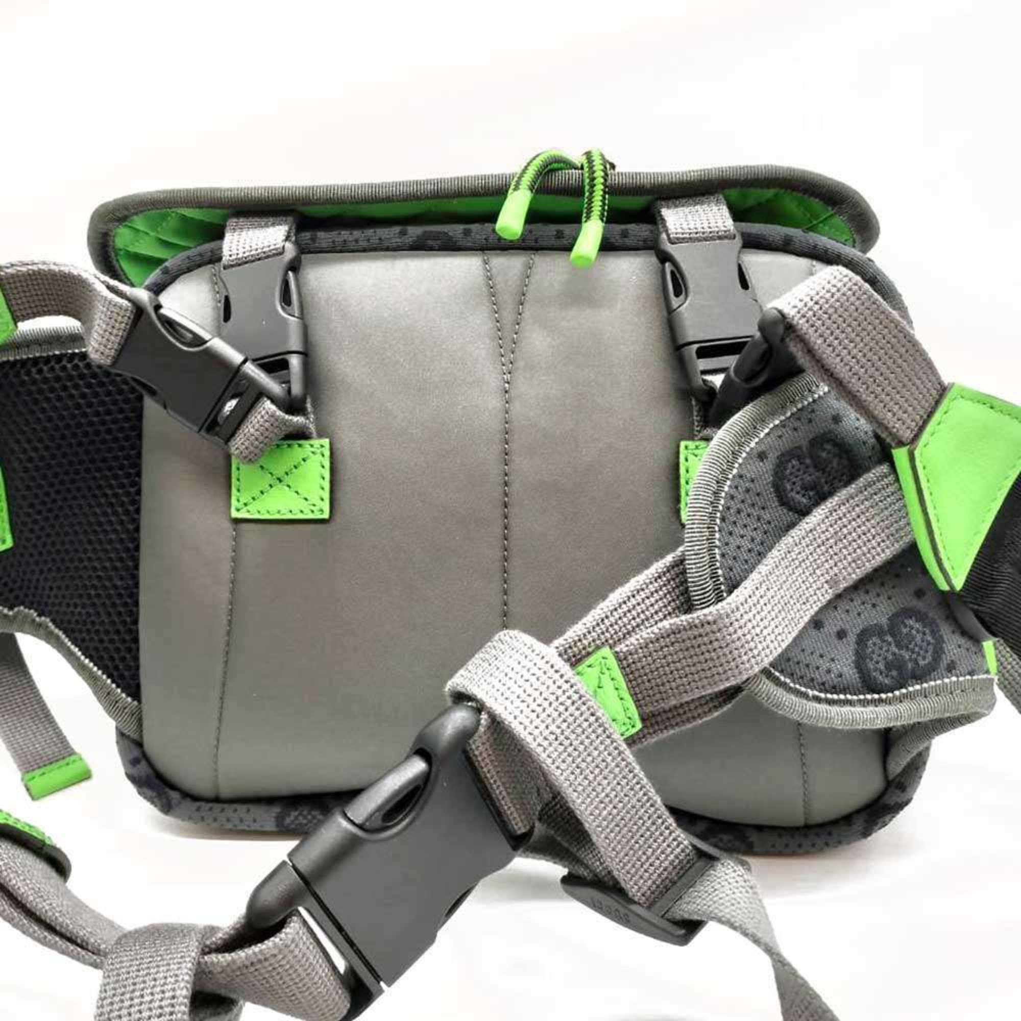 Gucci Gray Green Red Color Nylon Backpack Fanny Pack (Pre-Owned)