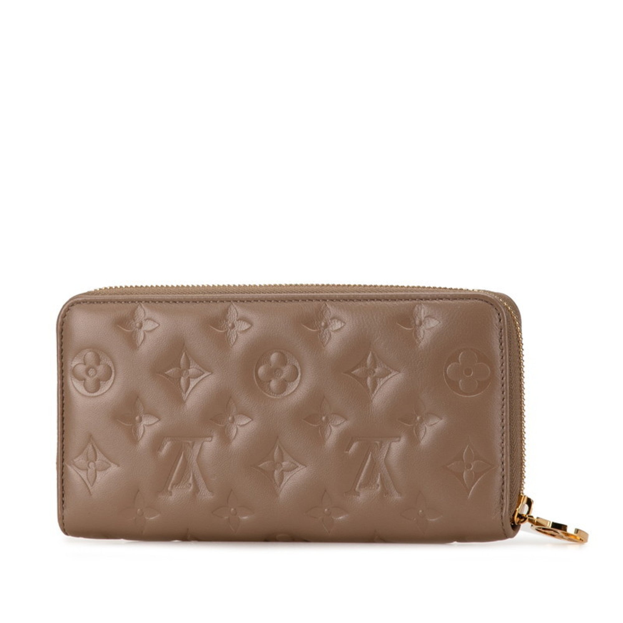 Louis Vuitton Beige Taupe Leather Coin Purse/Coin Case (Pre-Owned)