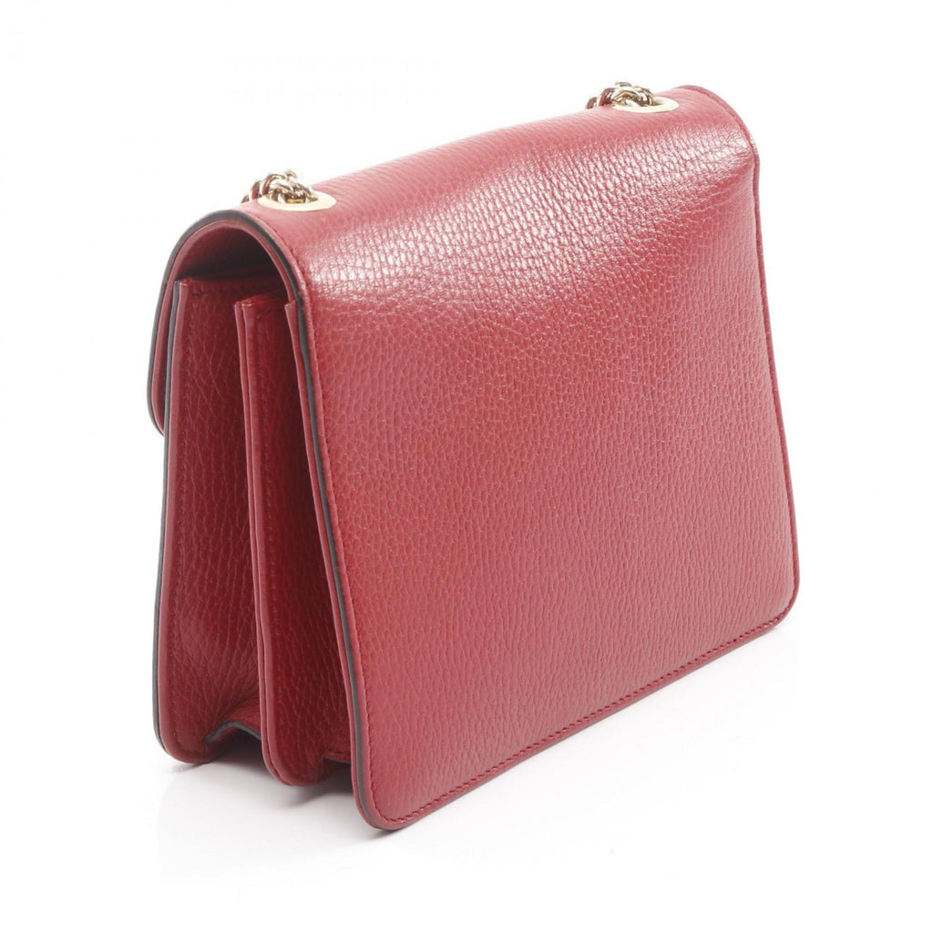 Gucci Red Color Leather Shoulder Bag (Pre-Owned)
