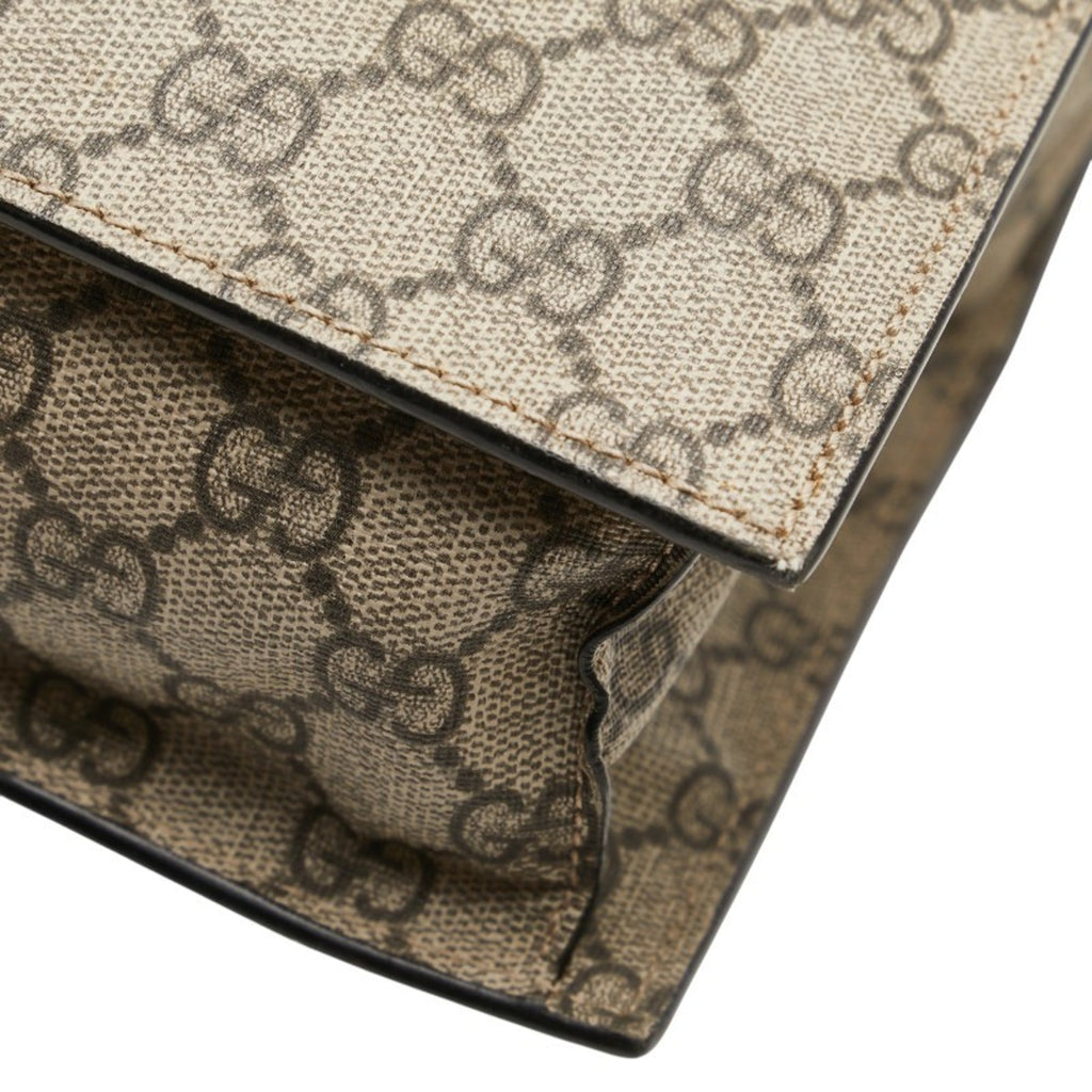 Gucci Beige Black Pvc Leather Shoulder Bag Tote Bag (Pre-Owned)