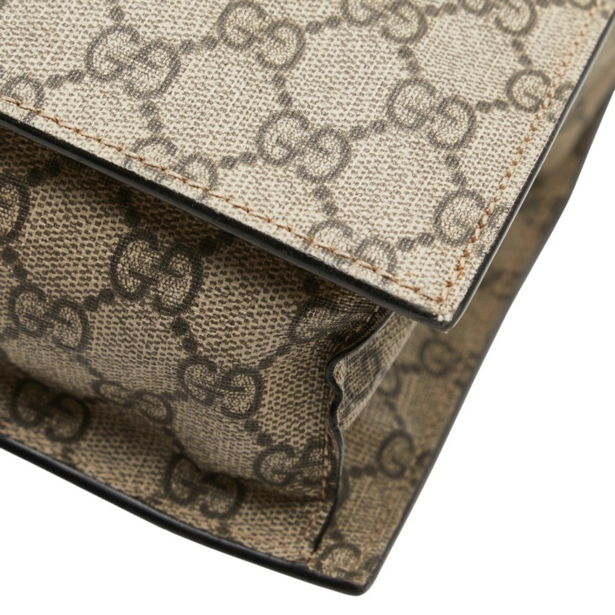 Gucci Beige Black Pvc Leather Shoulder Bag Tote Bag (Pre-Owned)