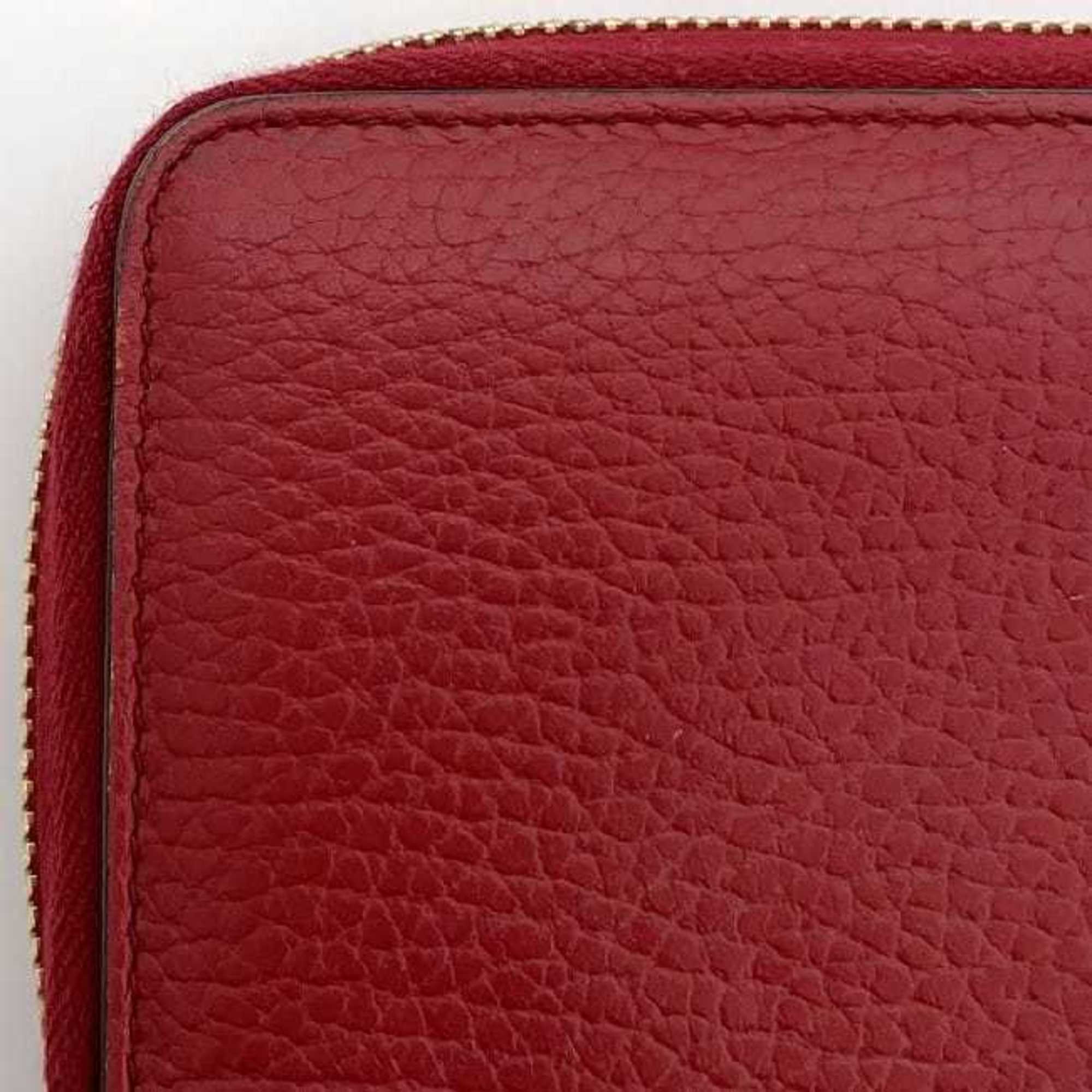Gucci Red Color Leather Wallet (Bi-Fold) (Pre-Owned)