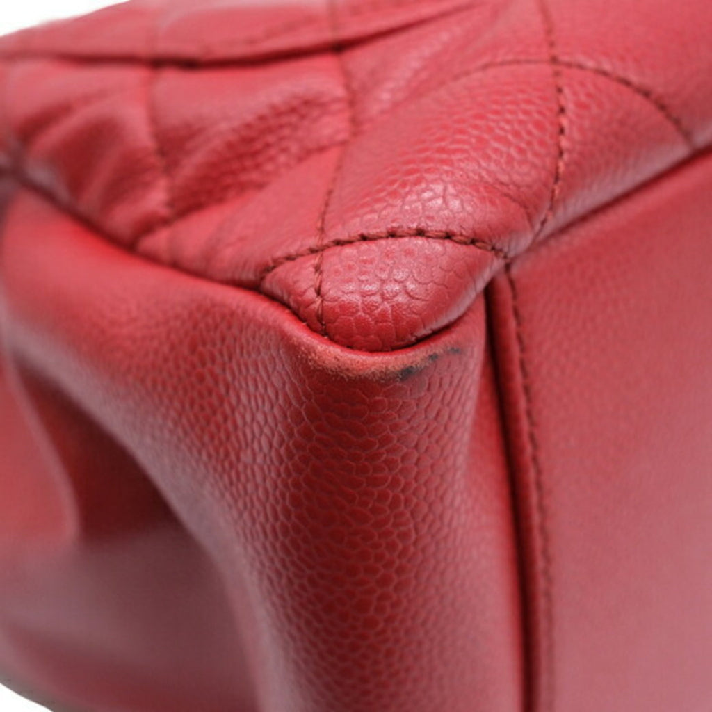 Chanel Red Color Caviar Leather Tote Bag (Pre-Owned)