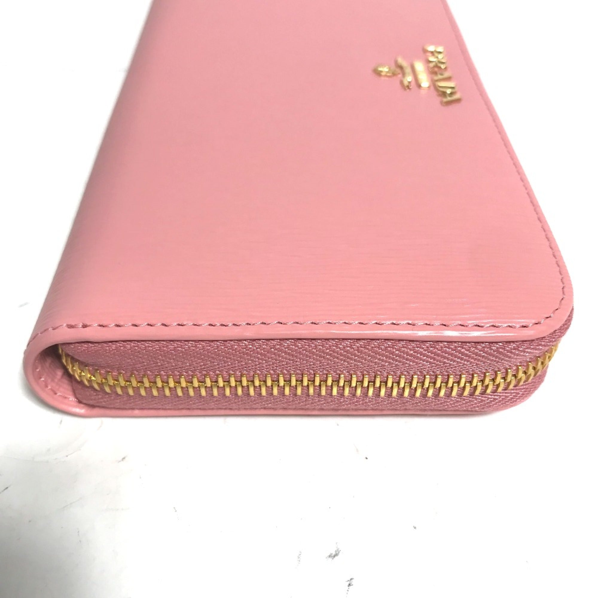 Prada Pink Leather Long Wallet (Bi-Fold) (Pre-Owned)