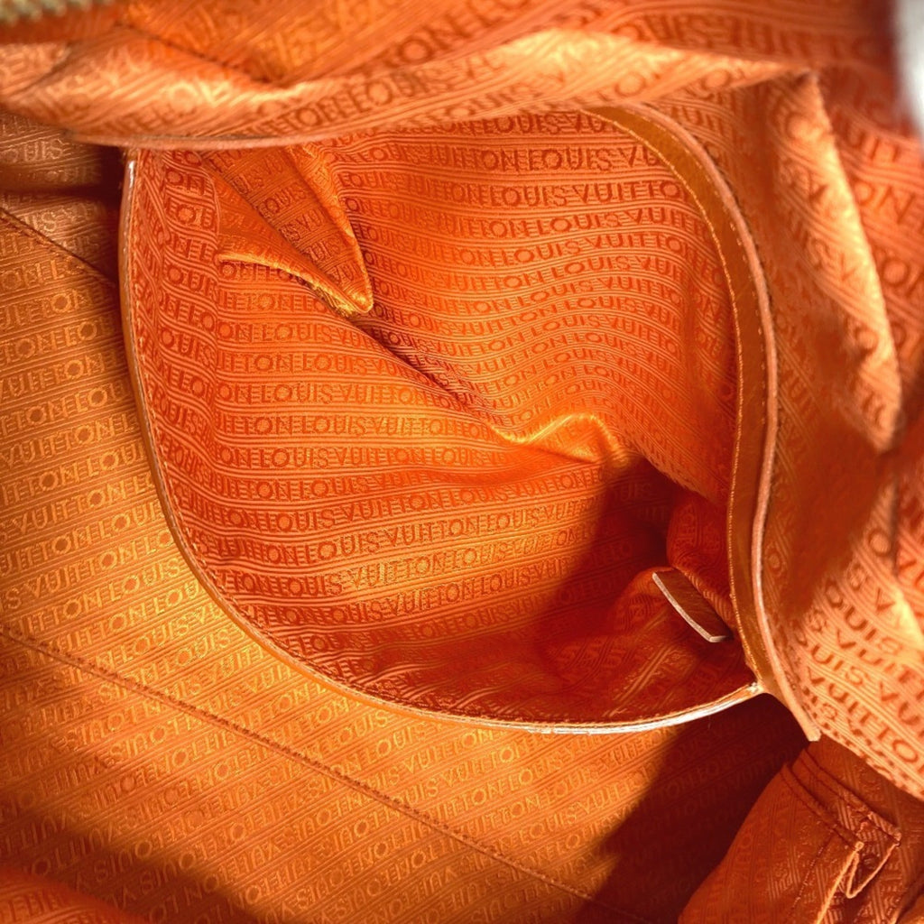 Louis Vuitton Orange Vinyl Leather Boston Bag Handbag Tote Bag (Pre-Owned)