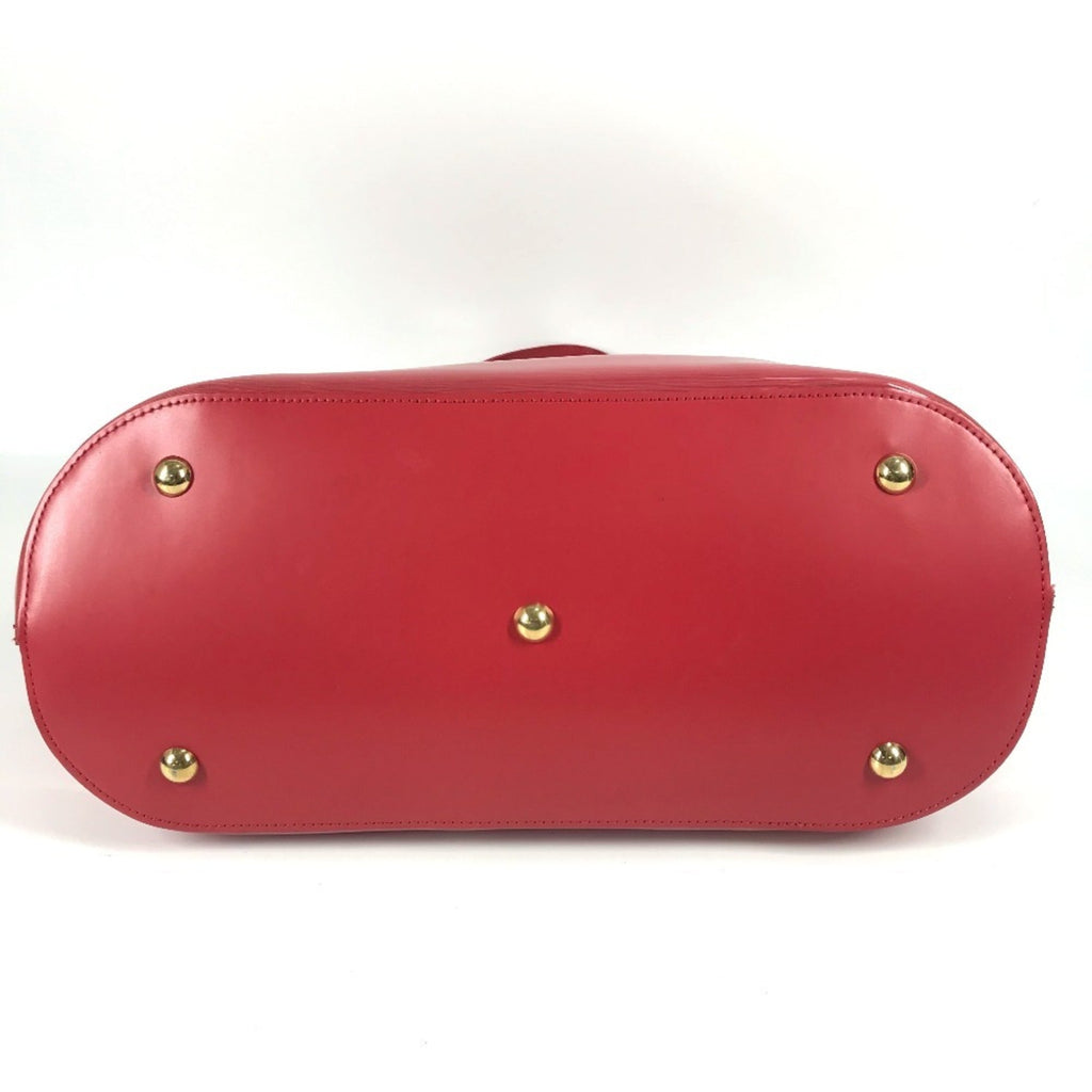 Louis Vuitton Red Color Vinyl Leather Handbag Tote Bag (Pre-Owned)