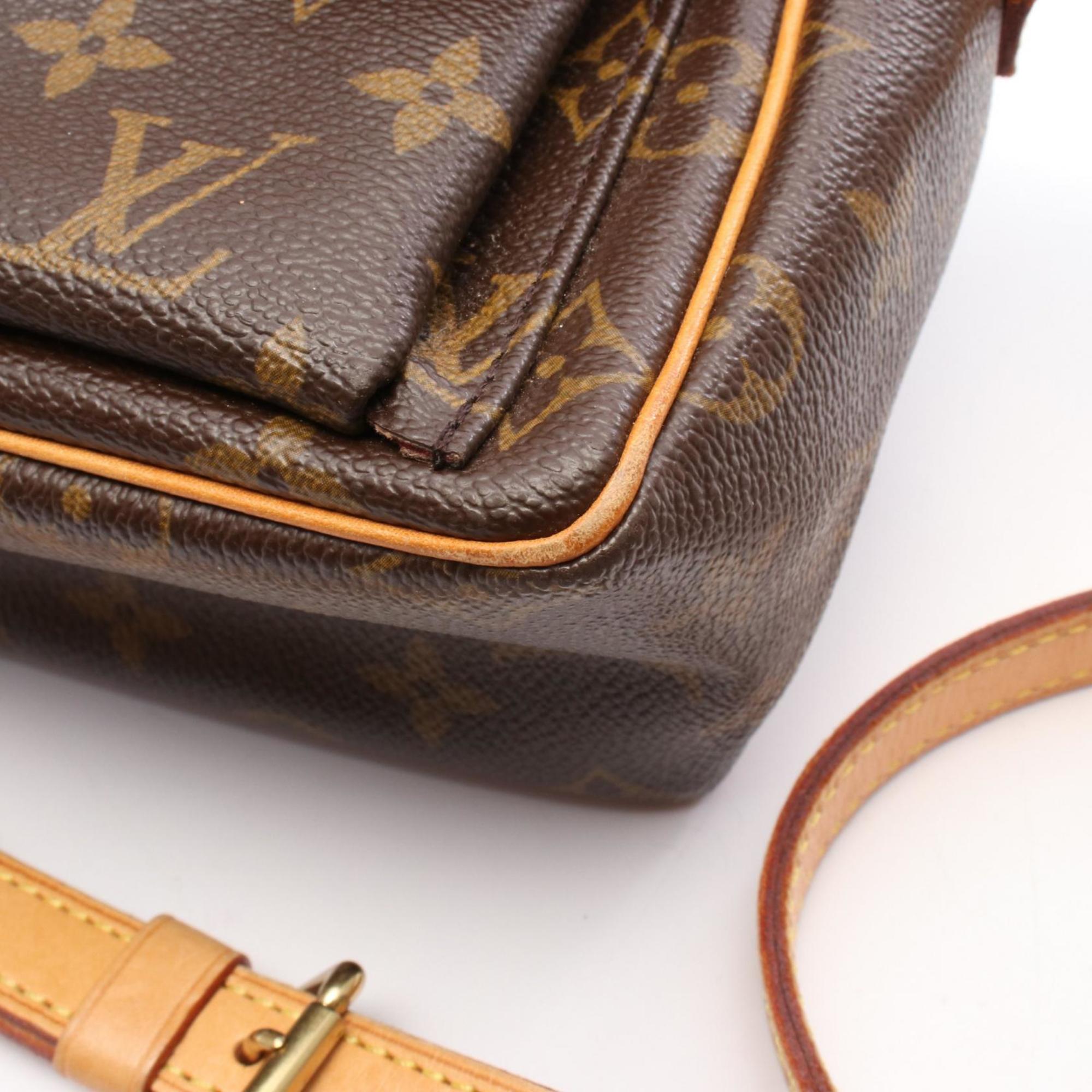 Louis Vuitton Monogram Brown Coated Canvas Leather Shoulder Bag (Pre-Owned)