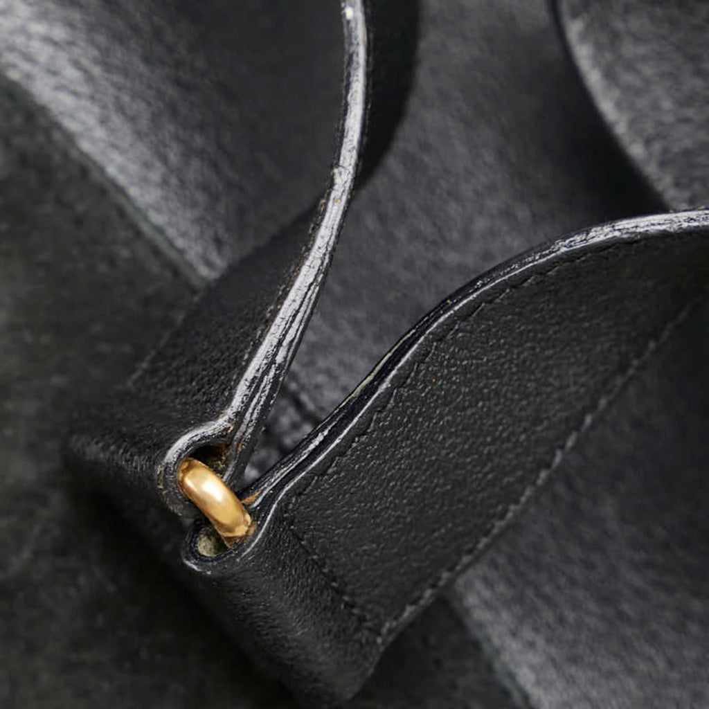 Gucci Bamboo Black Suede Leather Backpack (Pre-Owned)