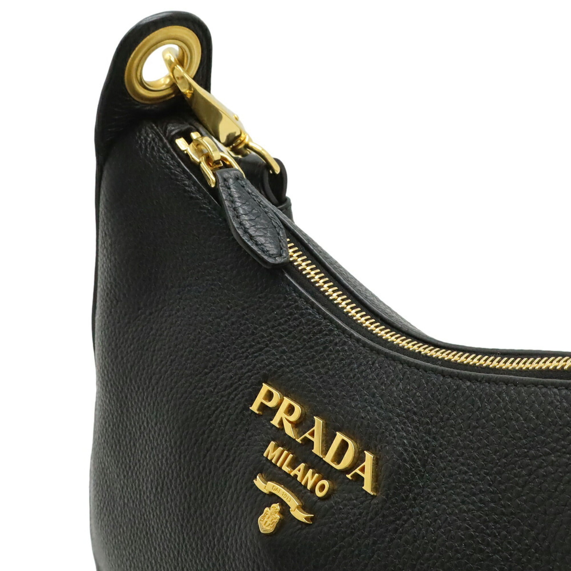 Prada Black Nero Leather Shoulder Bag (Pre-Owned)