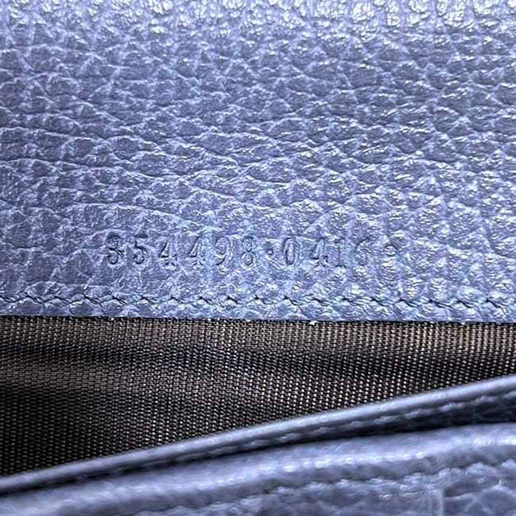 Gucci Purple Leather Long Wallet (Bi-Fold) (Pre-Owned)