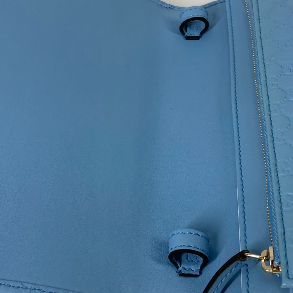 Gucci Blue Leather Chain/Shoulder Wallet (Pre-Owned)