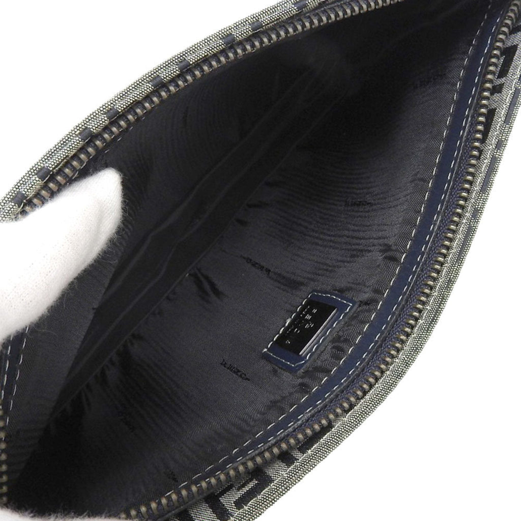 Fendi Navy Canvas Leather Pouch (Pre-Owned)