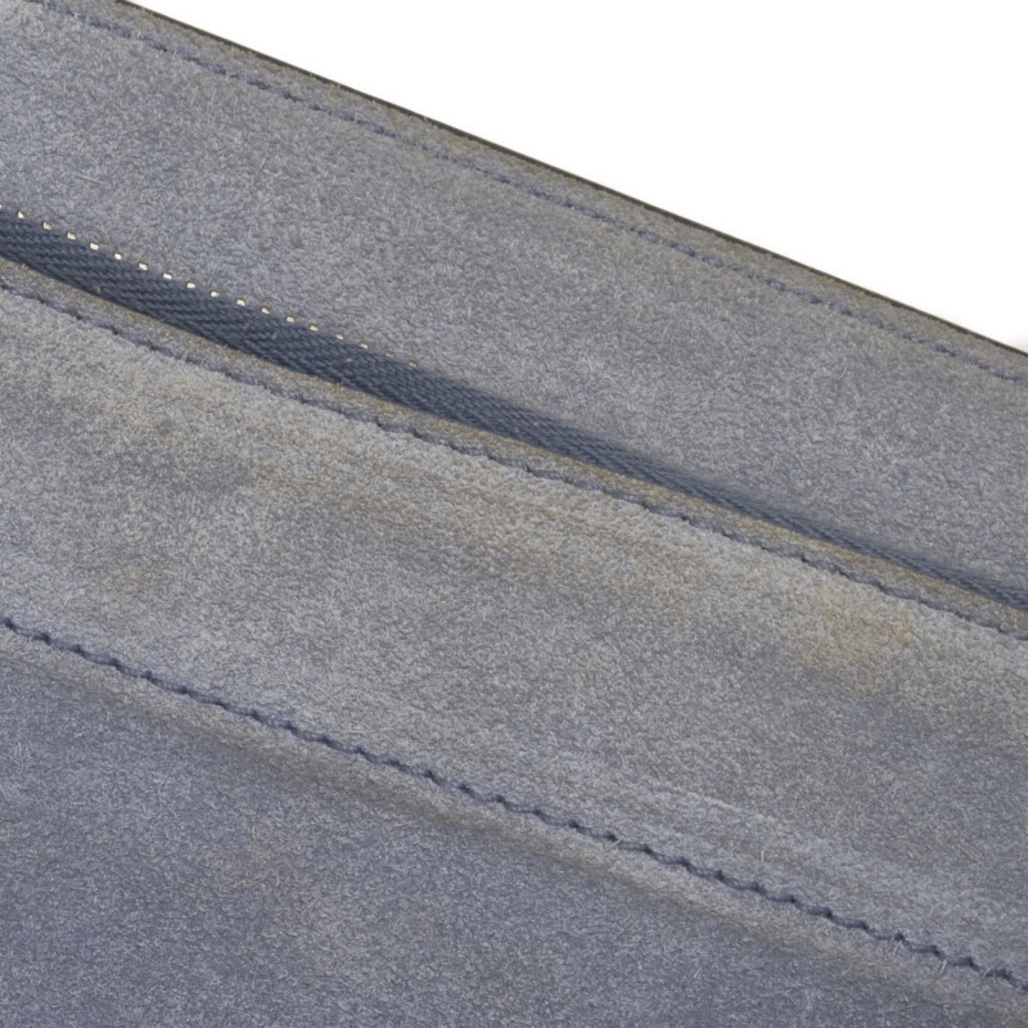 Prada Blue Light Blue Gray Leather Shoulder Bag Tote Bag (Pre-Owned)