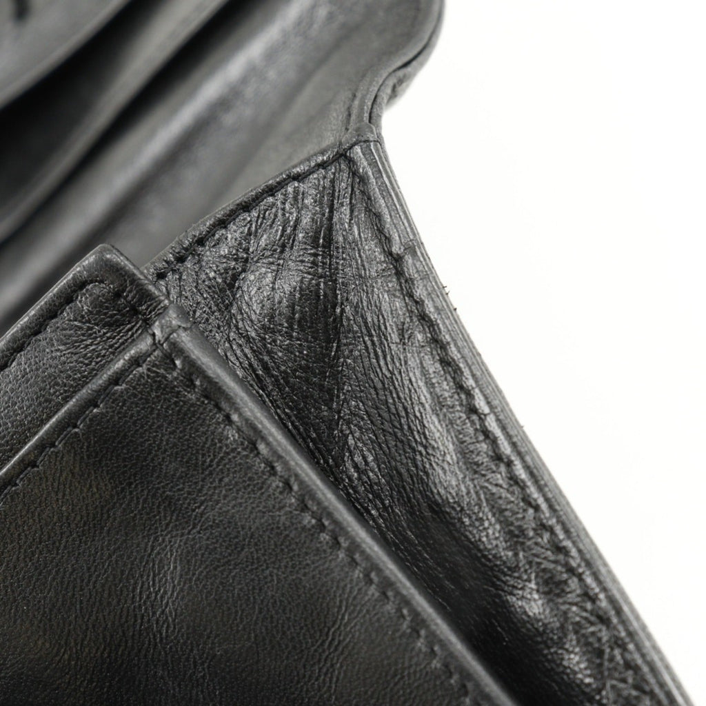 Chanel Black Leather Long Wallet (Bi-Fold) (Pre-Owned)